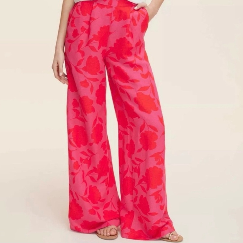 kate spade Pink Wide-Leg Floral Print Pants